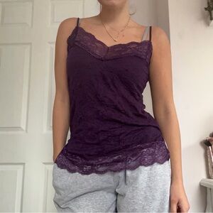 Xhilaration Deep Purple Lace Top